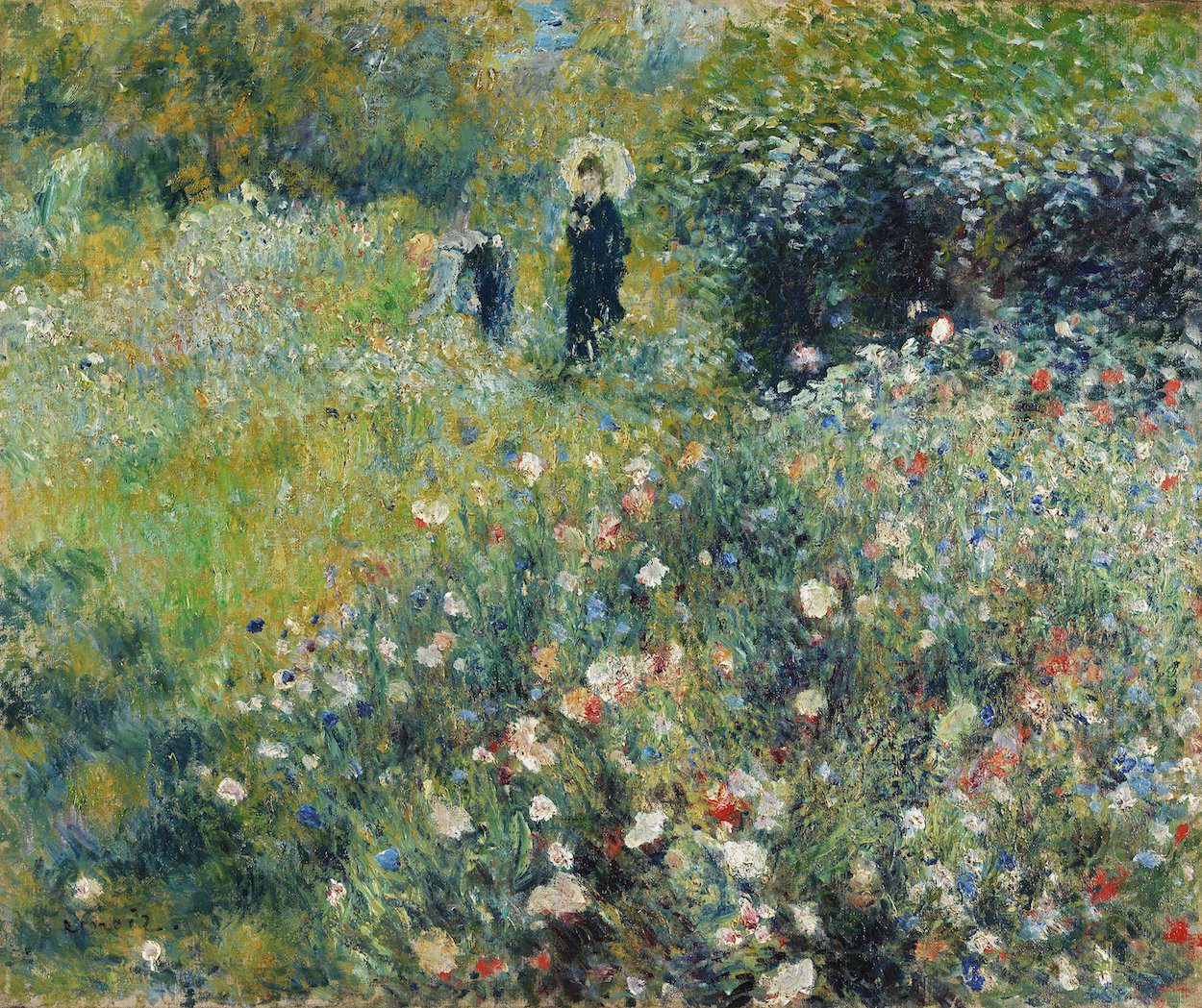 'Mujer con sombrilla en un jardín' (1875) | Pierre-Auguste Renoir