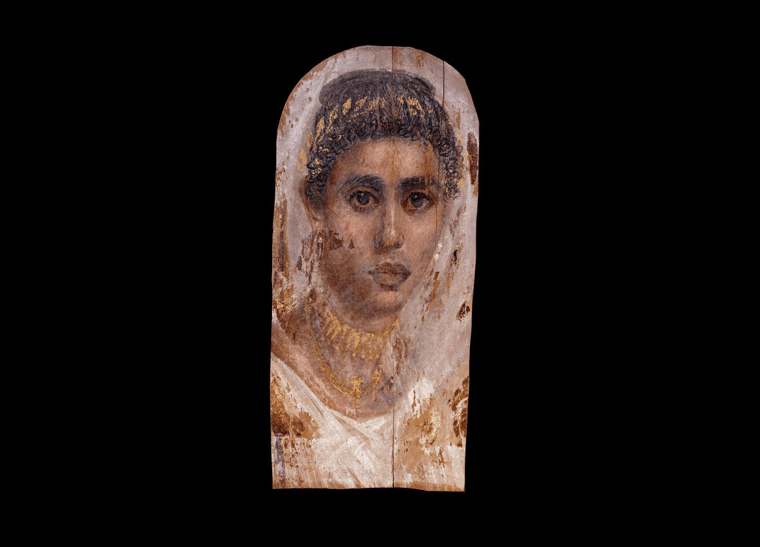 Retrato de una mujer. Témpera y encáustica sobre madera de tilo, alrededor de los años 100-120 d.C. Saqqara, Egipto. | © Trustees of the British Museum.