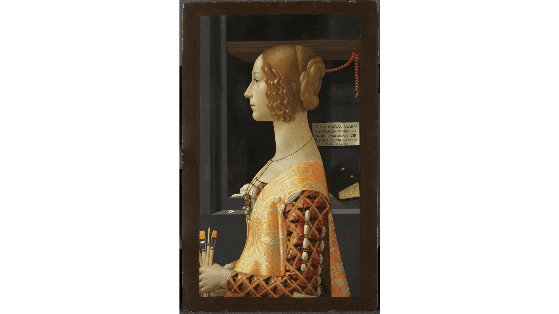 «Retrato de Giovanna degli Albizzi Tornabuoni» (Domenico Ghirlandaio, 1488). Fotomontaje: Jorge Salgado, Cultura en Vena