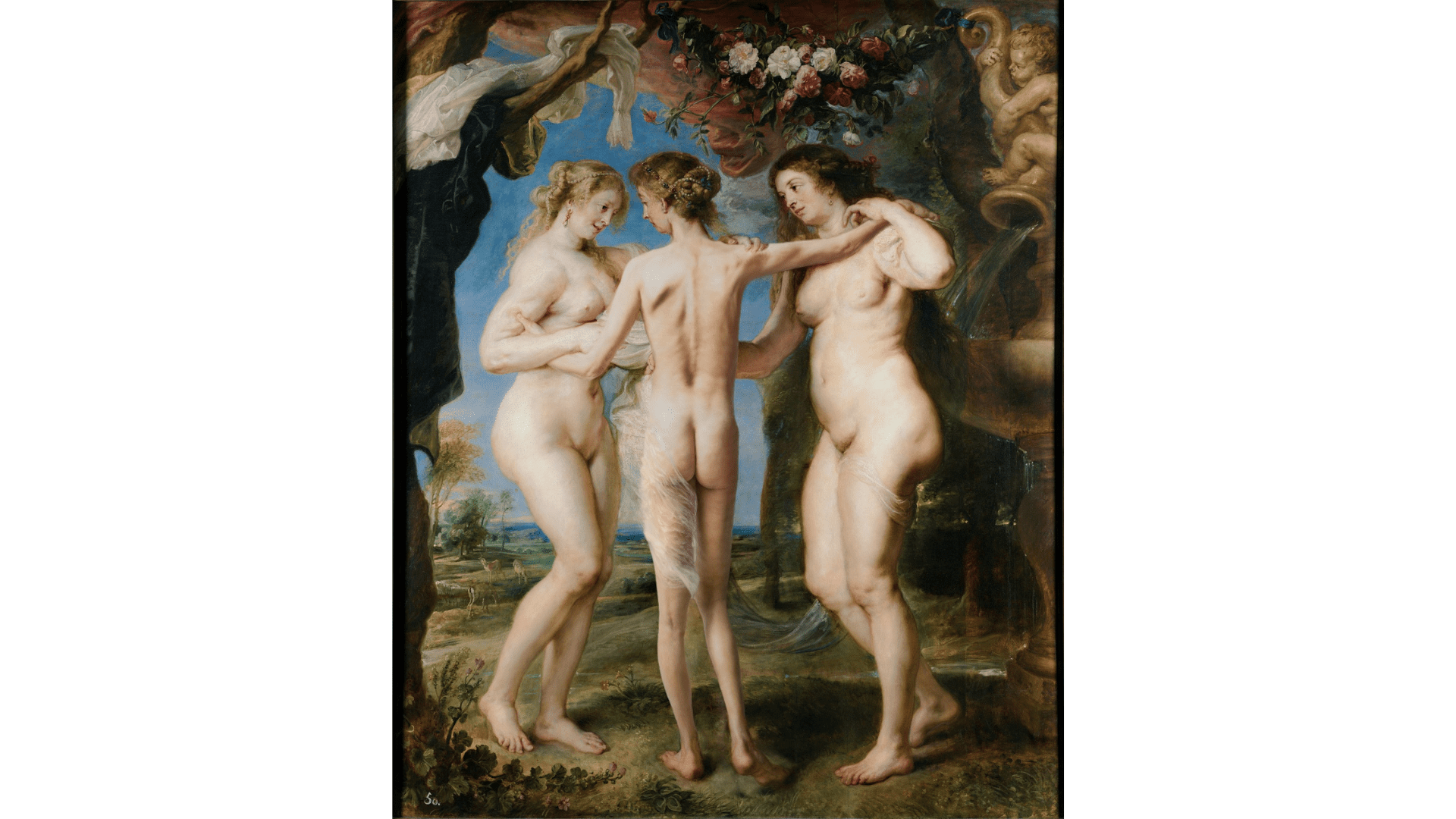 «Las tres gracias» (Peter Paul Rubens, 1630-1635). Fotomontaje: Jorge Salgado, Cultura en Vena