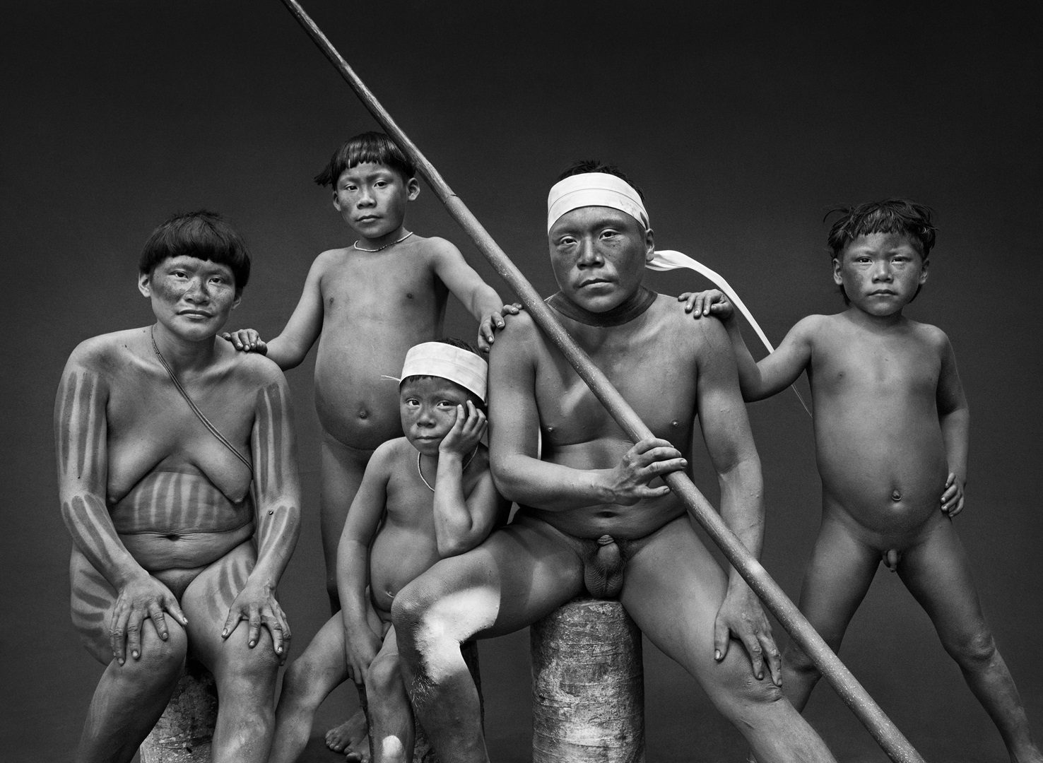 Familia korubo. Estado de Amazonas, Brasil, 2017
