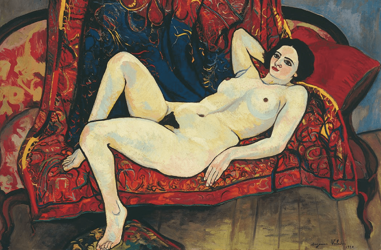 Desnudo en el sofá rojo, 1920