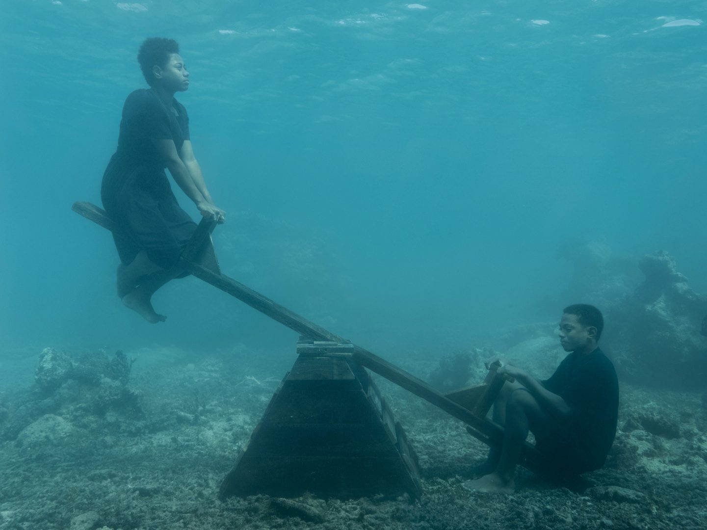 Onnie and Keanan on Seesaw, Fiji, 2023