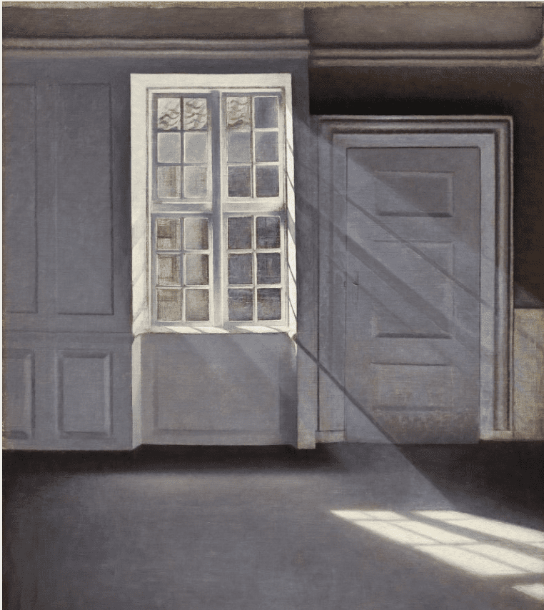 Rayos de sol o sol. Motas de polvo bailando en los rayos de sol. Strandgade 30