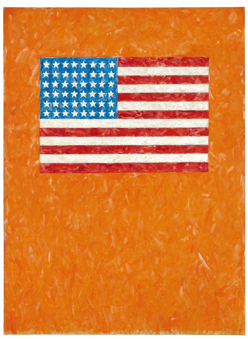 Bandera sobre campo naranja (Flag on Orange Field), 1957